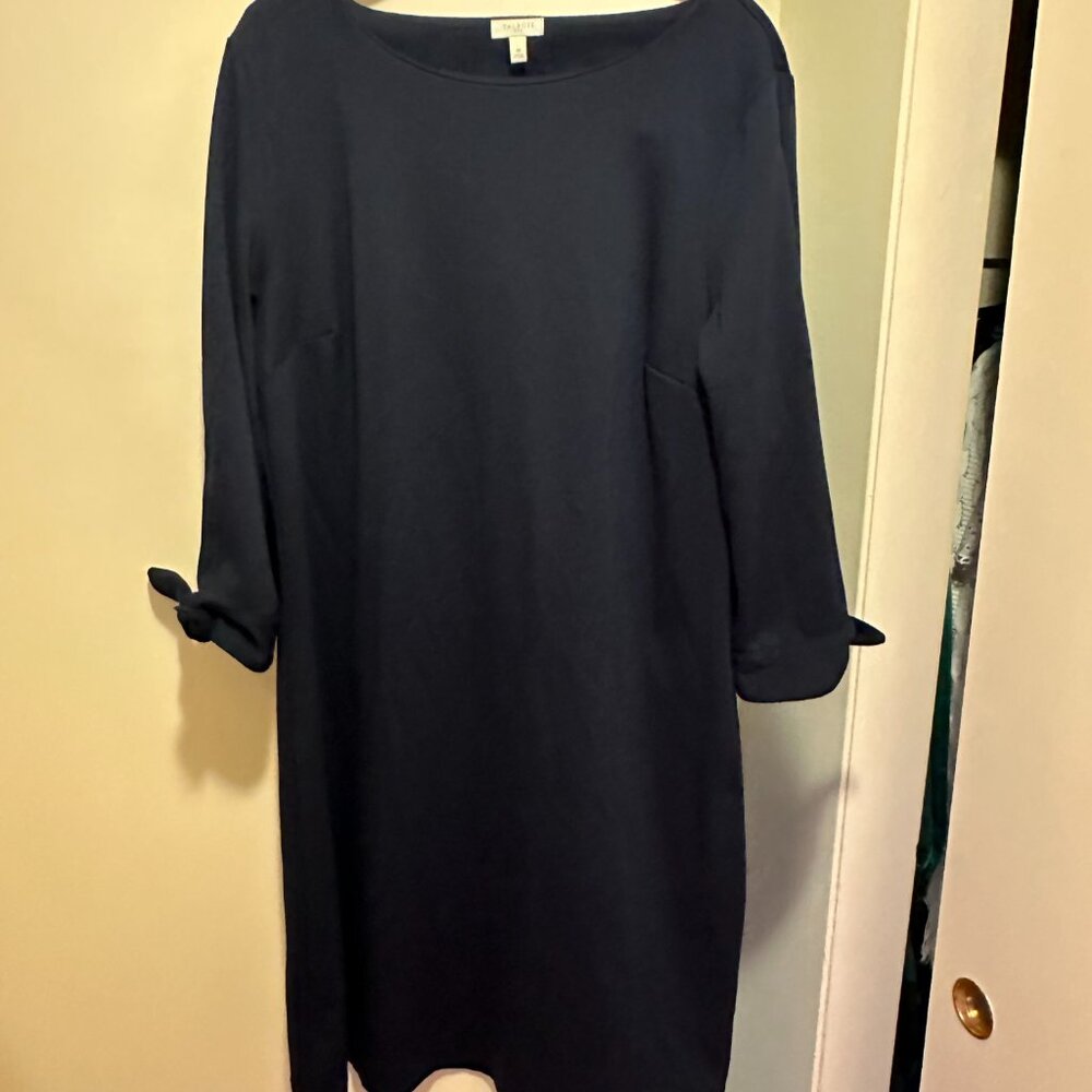 Talbots Navy 3/4 tie sleeve dress